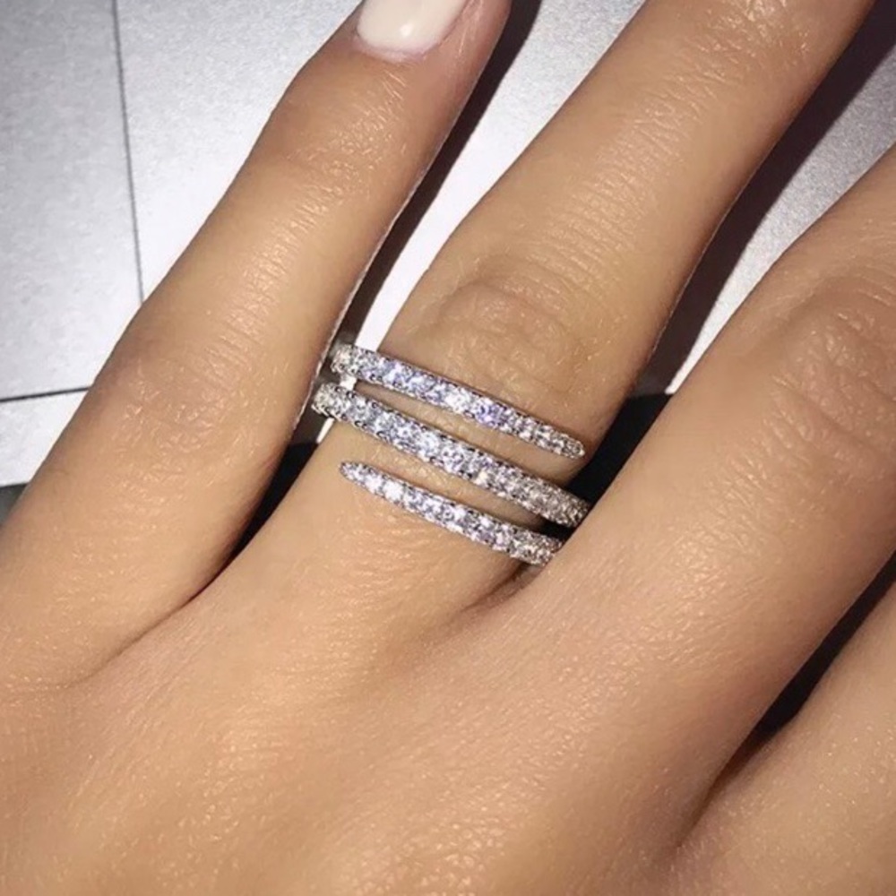 Sterling silver multi rows ring - Picture 3 of 5